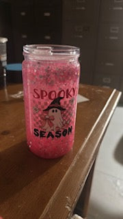 pink ghost snow globe cup