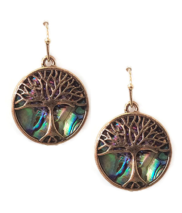 ABALONE TREE OF LIFE EARRING-0