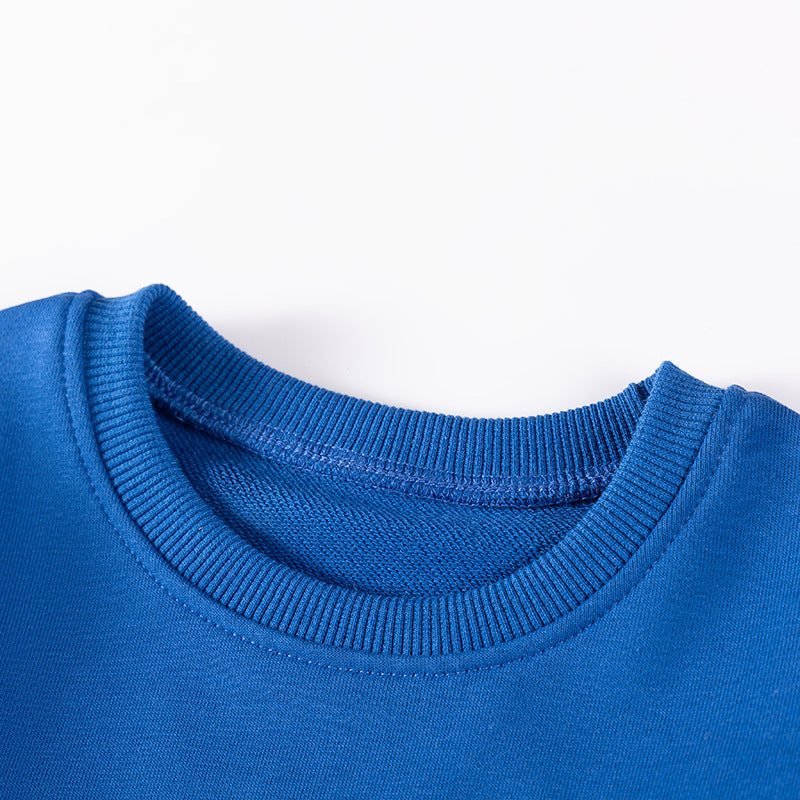 Spring and Autumn Boys Animals Cartoon Pattern Long Sleeves Pullover and Pants Clothing Set-1