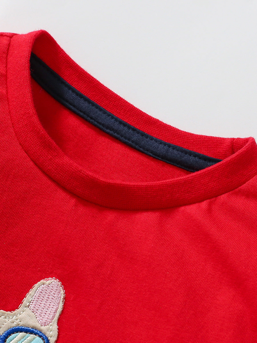 Arrival Autumn Boys’ Patchwork Long Sleeves Cartoon Pattern T-Shirt In European And American Style For Summer-2