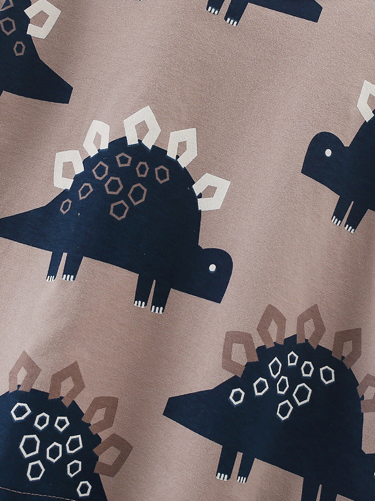 Arrival Summer Baby Kids Unisex Cartoon Dinosaur Pattern T-shirt and Shorts Clothing Set-2