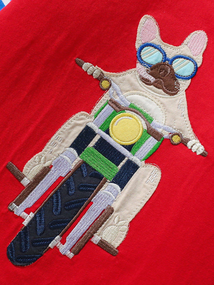 Arrival Autumn Boys’ Patchwork Long Sleeves Cartoon Pattern T-Shirt In European And American Style For Summer-3