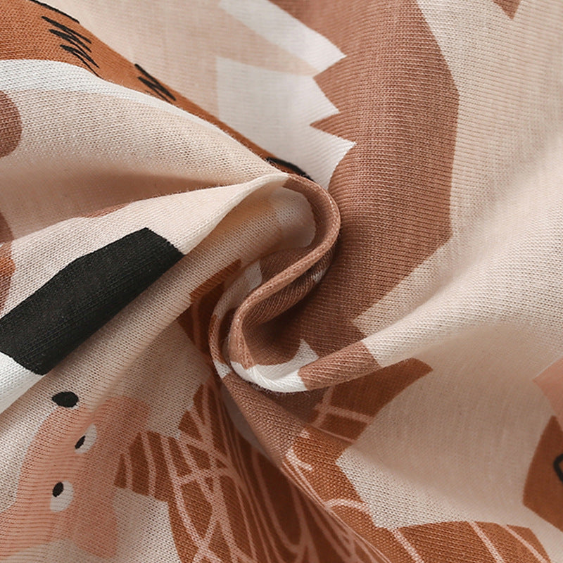 Summer Baby Kids Casual Animals Cartoon Pattern T-shirt and Shorts Clothing Set for Boys-3